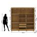 Guarda-Roupa Alto 6 Portas 2 Gavetas Norway Nature/Champagne