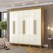 Guarda-Roupa Alto 6 Portas 2 Gavetas Norway Nature/Champagne