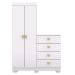 Guarda Roupa Cômoda 4 Gavetas 120cm Cristal Flex Branco - Vila Rica