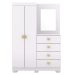 Guarda Roupa Cômoda Com Espelho 120cm Cristal Flex Branco - Vila Rica