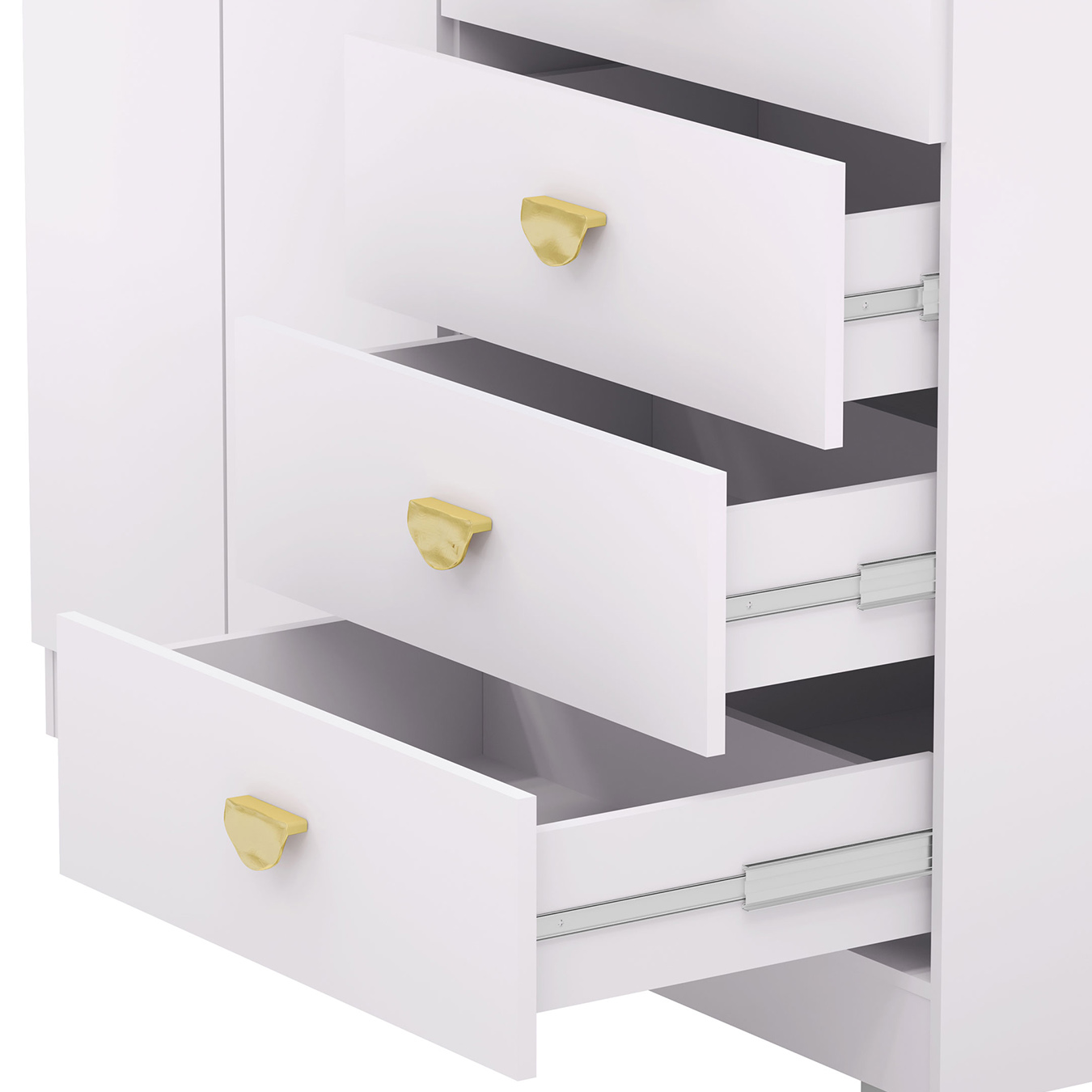 Guarda Roupa Cômoda Com Espelho 120cm Cristal Flex Branco - Vila Rica