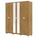 Guarda-Roupa Casal 100% MDF 6 Portas com Espelho Bolonha Nature