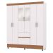 Guarda-Roupa Casal 6 Portas 2 Gavetas com Espelho Ideval Branco/Camarim