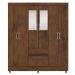 Guarda-Roupa Casal 6 Portas 2 Gavetas com Espelho Ideval Imbuia Rústico