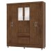 Guarda-Roupa Casal 6 Portas 2 Gavetas com Espelho Ideval Imbuia Rústico