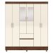 Guarda-Roupa Casal 6 Portas 2 Gavetas com Espelho Ideval Imbuia/Champanhe