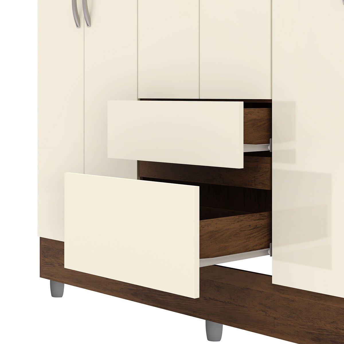 Guarda-Roupa Casal 6 Portas 2 Gavetas com Espelho Ideval Imbuia/Champanhe