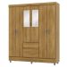 Guarda-Roupa Casal 6 Portas 2 Gavetas com Espelho Ideval Nature
