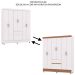Guarda-Roupa Casal 6 Portas 2 Gavetas com Pés Ideval Branco/Camarim