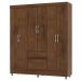 Guarda-Roupa Casal 6 Portas 2 Gavetas com Pés Ideval Imbuia Rústico