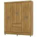 Guarda-Roupa Casal 6 Portas 2 Gavetas com Pés Ideval Nature