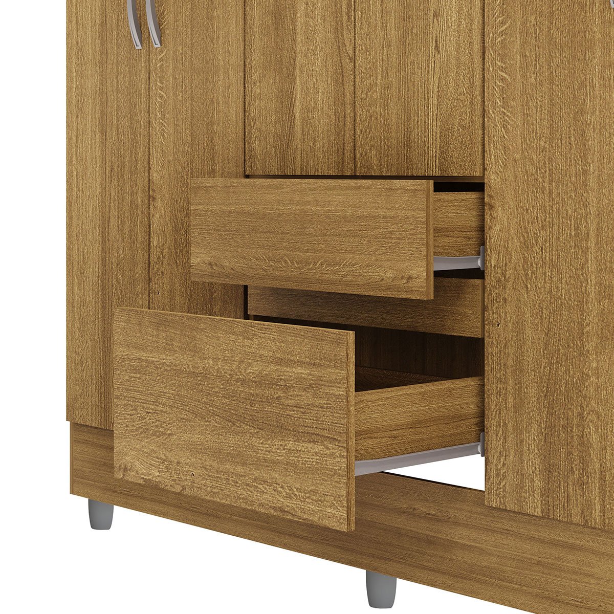 Guarda-Roupa Casal 6 Portas 2 Gavetas com Pés Ideval Nature