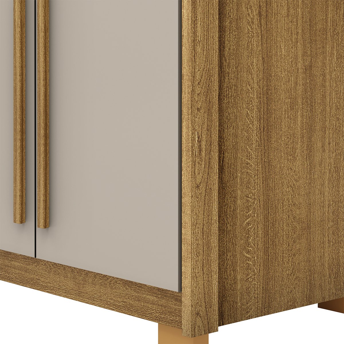 Guarda-Roupa Casal 6 Portas 3 Gavetas 100% MDF Dukai Nature/Fendi