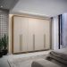 Guarda-Roupa Casal 6 Portas 3 Gavetas 100% MDF Dukai Nature/Fendi