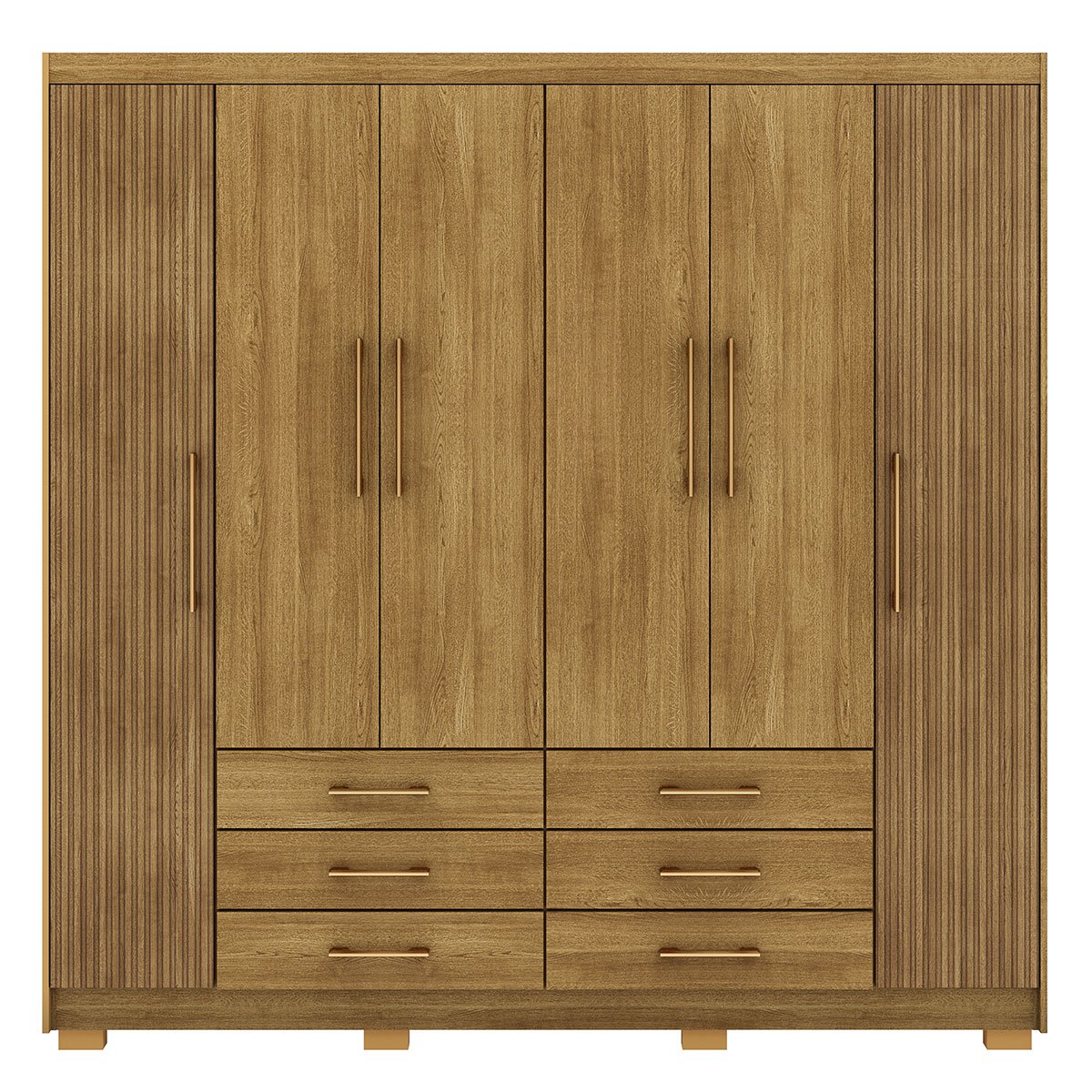 Guarda-Roupa Casal 6 Portas 6 Gavetas 100% MDF Cadence Nature/Brisa