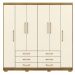 Guarda-Roupa Casal 6 Portas 6 Gavetas 100% MDF Cadence Nature/Champagne