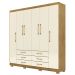Guarda-Roupa Casal 6 Portas 6 Gavetas 100% MDF Cadence Nature/Champagne