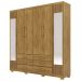 Guarda-Roupa Casal 6 Portas 6 Gavetas 100% MDF Espelho Cadence Nature/Brisa