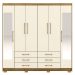 Guarda-Roupa Casal 6 Portas 6 Gavetas 100% MDF Espelho Cadence Nature/Champagne