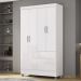 Guarda Roupa Solteiro 103cm Com 4 Portas Ideal Flex Branco - Vila Rica