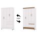 Guarda Roupa Solteiro 103cm Com 4 Portas Ideal Flex Branco - Vila Rica