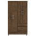 Guarda Roupa Solteiro 103cm Com 4 Portas Ideal Imbuia Rústico - Vila Rica