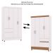 Guarda-Roupa Solteiro 4 Portas 2 Gavetas com Pés Ideval Branco/Camarim
