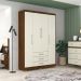 Jogo Quarto de Casal Completo Hardy Imbuia Champanhe