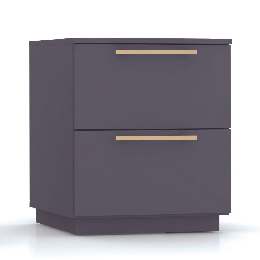 Mesa De Cabeceira Dubai 2 Gavetas 50 cm Alasca VR
