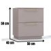 Mesa De Cabeceira Dubai 2 Gavetas 50 cm Fendi VR