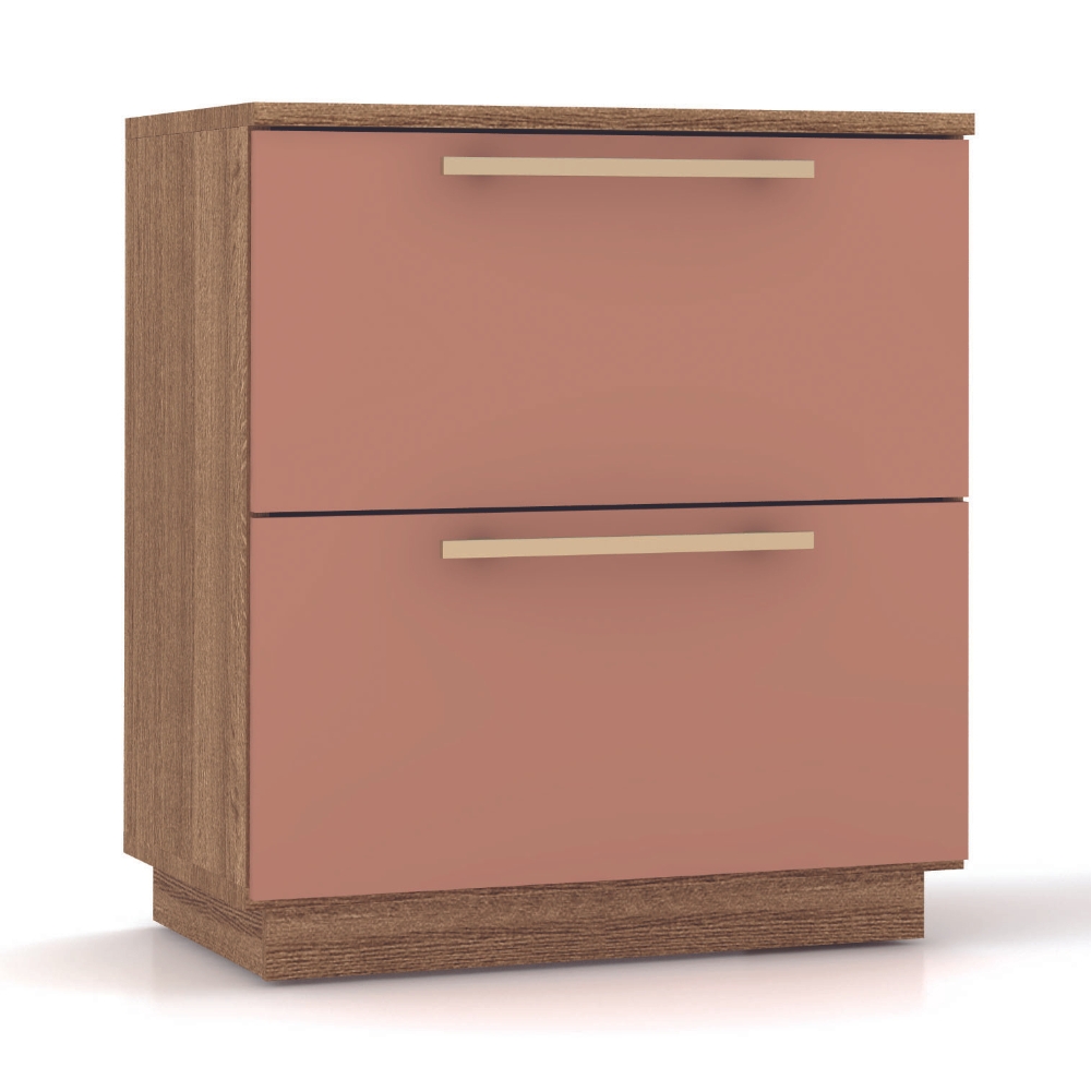 Mesa De Cabeceira Dubai 2 Gavetas 50 cm Nature Camarim VR