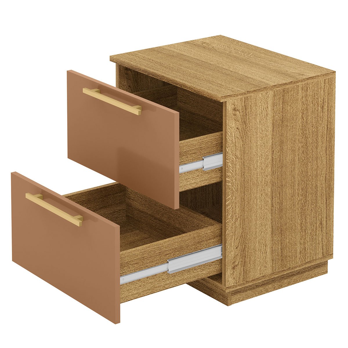 Mesa de Cabeceira 2 Gavetas MDP Debai Nature/Camarim