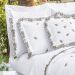 Jogo de Cama Queen Bordado 200 fios Mondrean Branco Vilela Enxovais 4 peças
