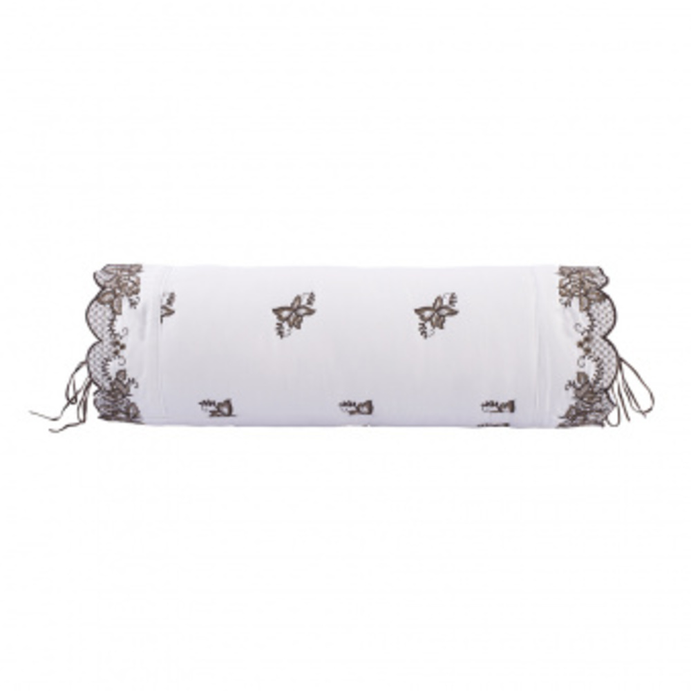Rolo Decorativo Bordado 200 fios Mondrean Branco Vilela Enxovais 2 peças