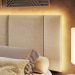 Cabeceira Queen Estofada com LED - Boucle Bege