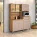 Armário de Cozinha 8 Portas com Gavetas Gabi - Freijó com Connect - Vitamov