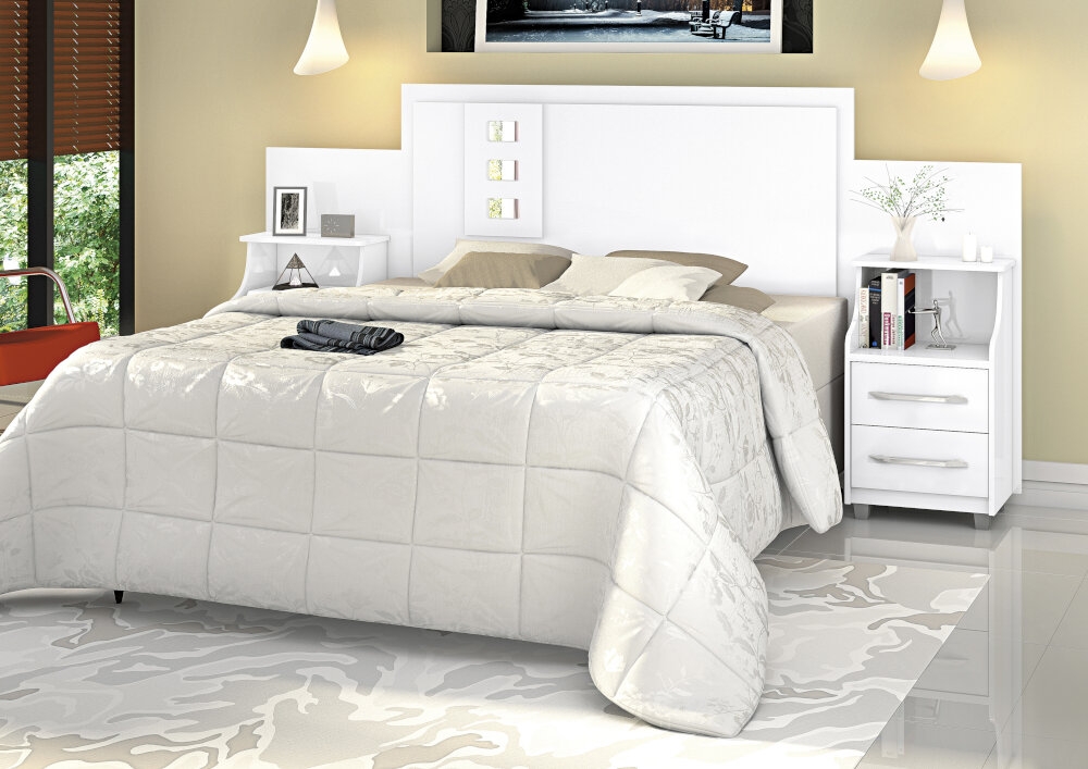 Cabeceira Camily Casal Extensível Branco