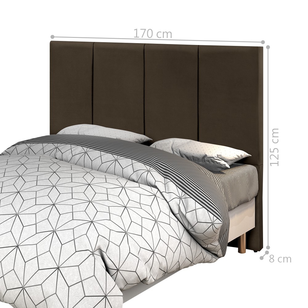 Cabeceira Queen com Porta Objeto e Tomada USB Chocolate