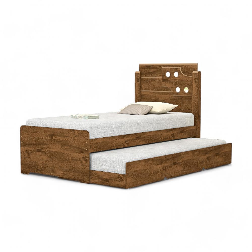 Cama Bibox Solteiro Luiza Malbec Com 02 Colchões