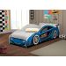 Cama Carro com Baú Infantil Azul com Colchão