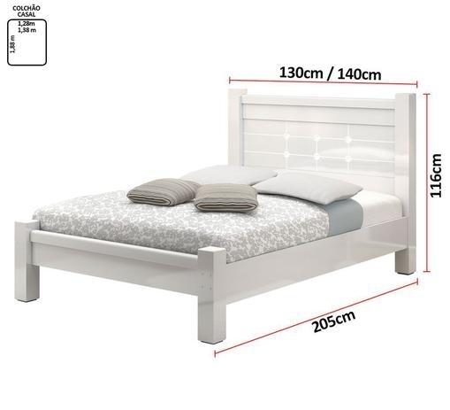 Cama De Casal  Imperial 1,40 Branco - Vitamov