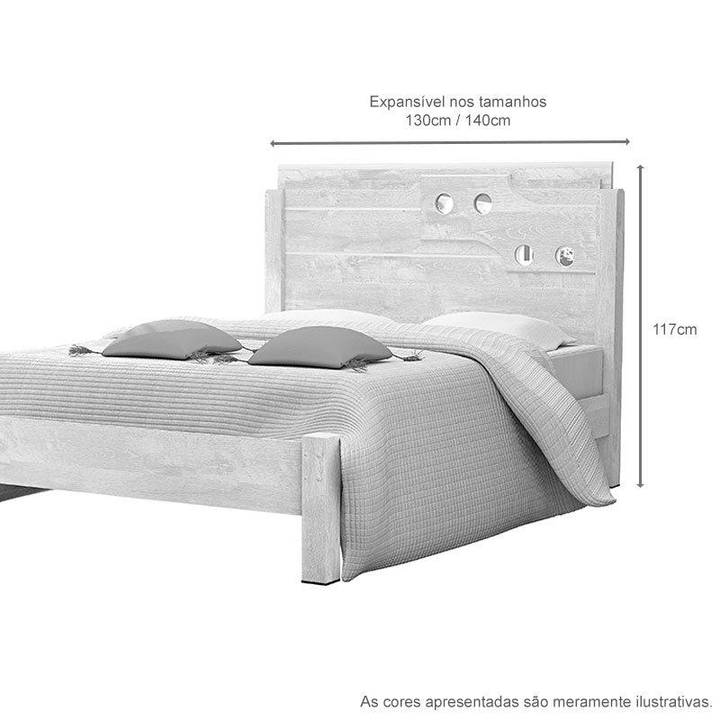 Cama De Casal Luiza 1,40 Branco - Vitamov