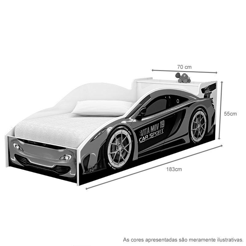 Cama Infantil Carro De Corrida Azul Vitamov
