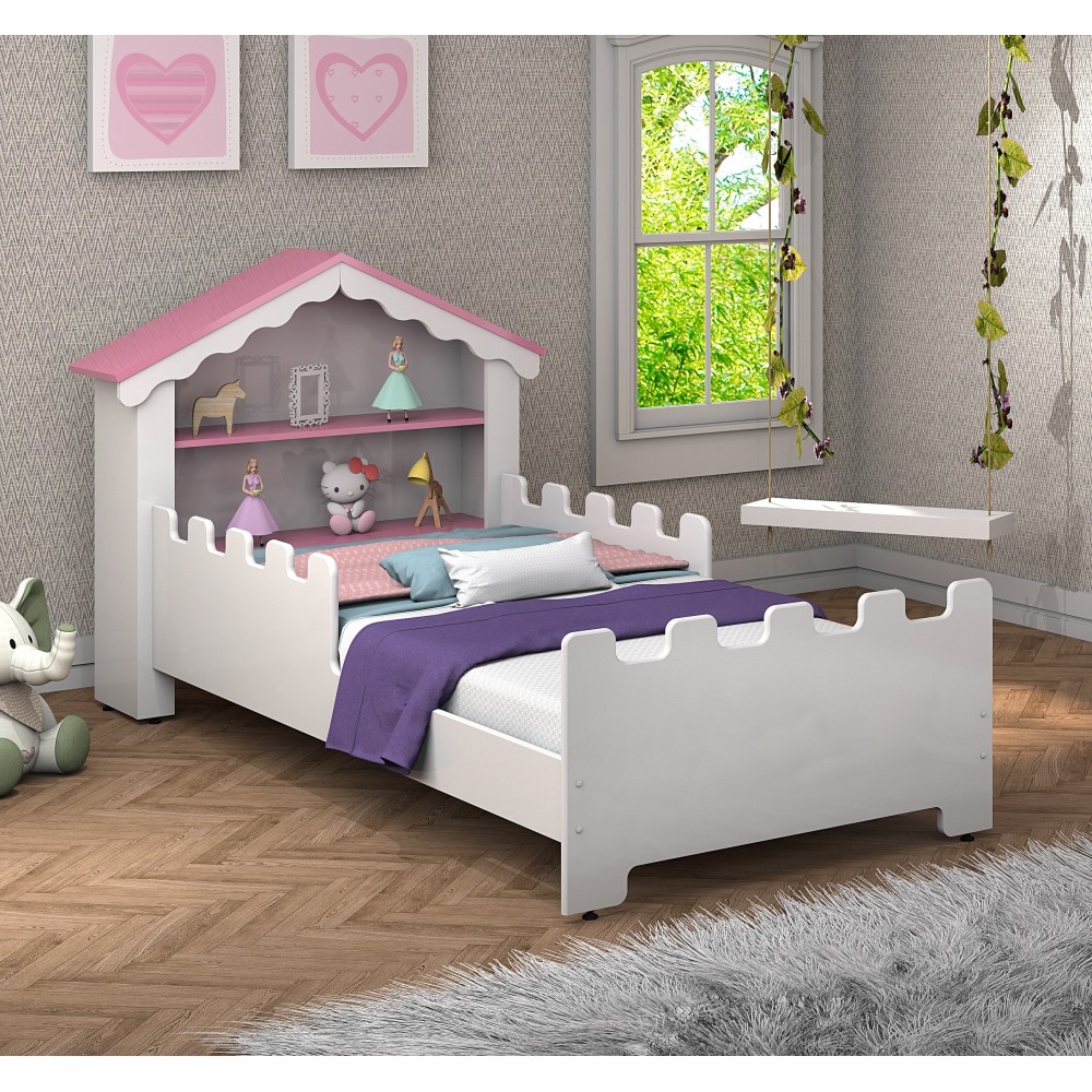 Cama Infantil Magic Branca Rosa