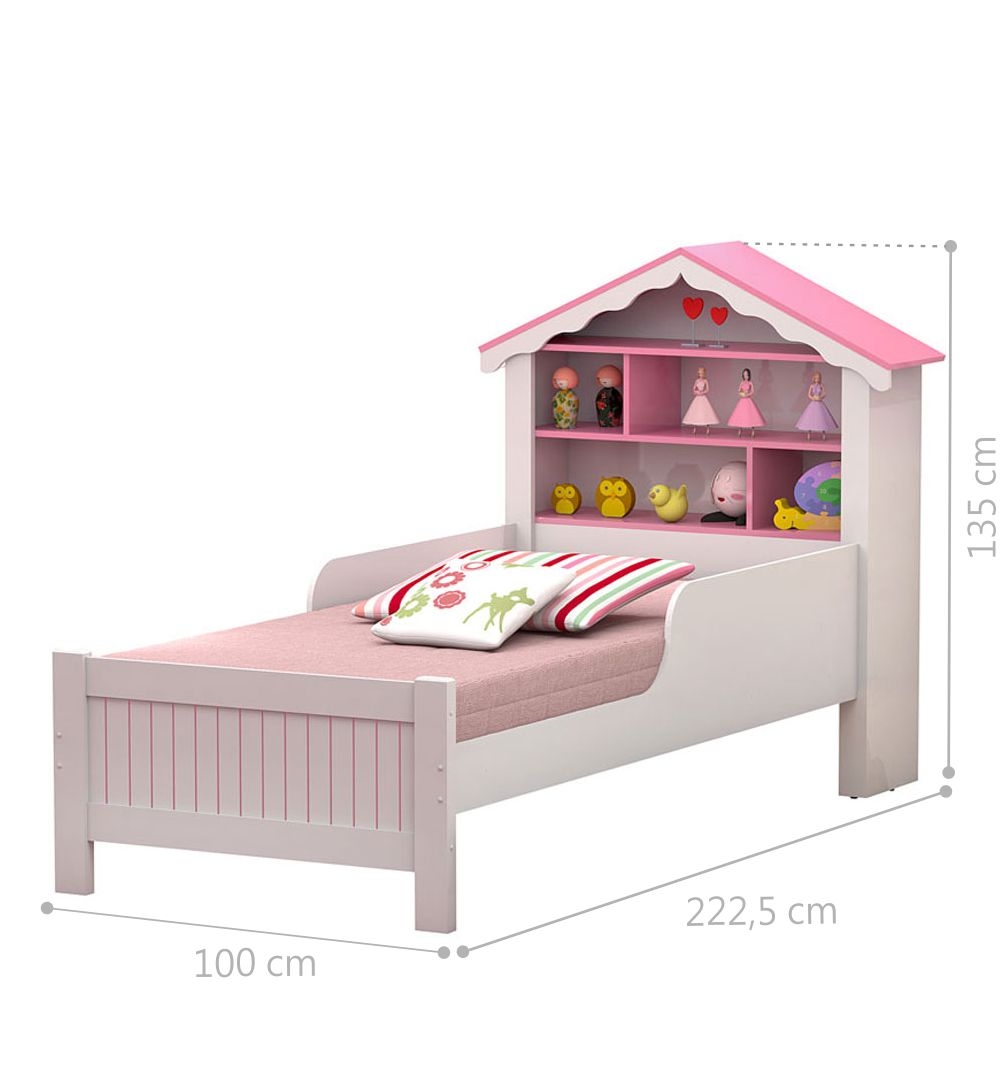 Cama Juvenil Casinha de Princesa com Colchão