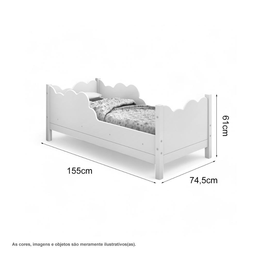 Cama Juvenil em Nuvem Cristal Branca
