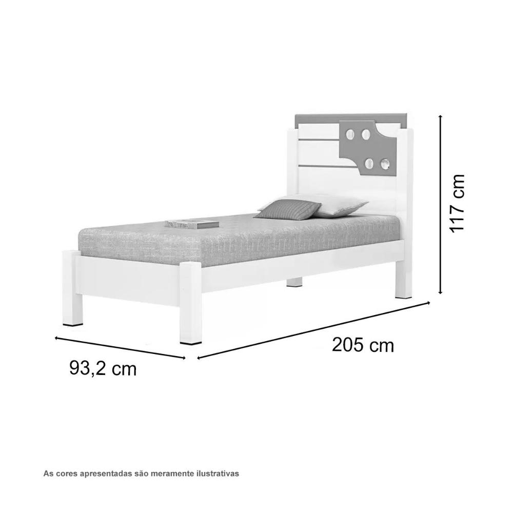 Cama Luiza Solt, Freijó/Off White - Vitamov