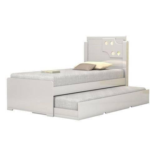Cama Solteiro Bibox Luiza Branca Com Auxiliar Vitamov