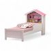 Cama Solteiro Casinha Princesa Branca E Rosa Com Colchão