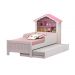Cama Solteiro Princesa Rosa Com Auxiliar E 2 Colchões Vitamov